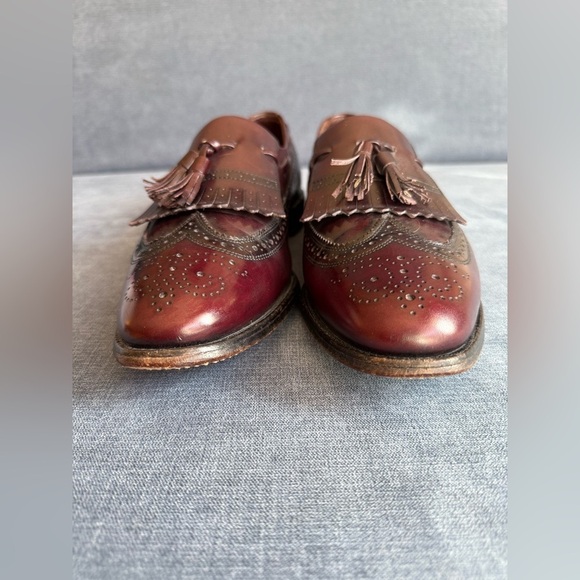 Allen Edmond Arlington Wingtip Kiltie Tassel Loafer Mens SZ10.5 Burgundy Leather main image 9
